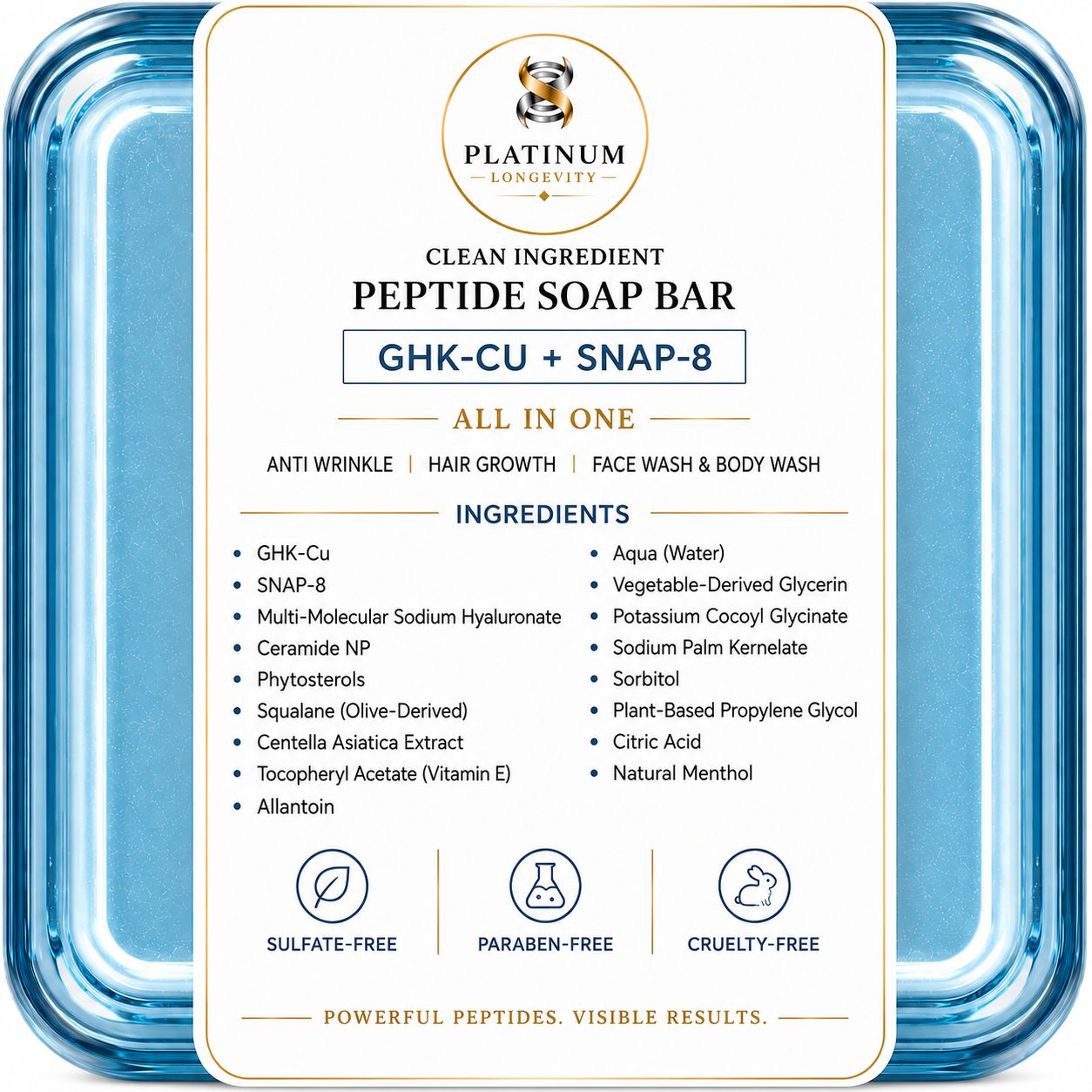 GHK-CU + SNAP-8 Men’s Peptide Soap Bar
