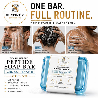 GHK-CU + SNAP-8 Men’s Peptide Soap Bar
